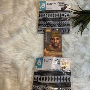 Three piece gift set by includes two reversible bandana masks & one durag